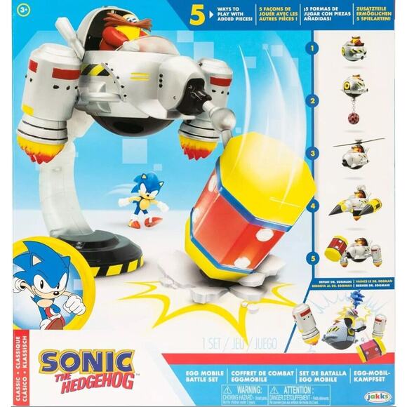 Sonic The Hedgehog Egg Mobile Battle Set with & Dr. Eggman 2.5 Inch... NIB - Picture 1 of 6